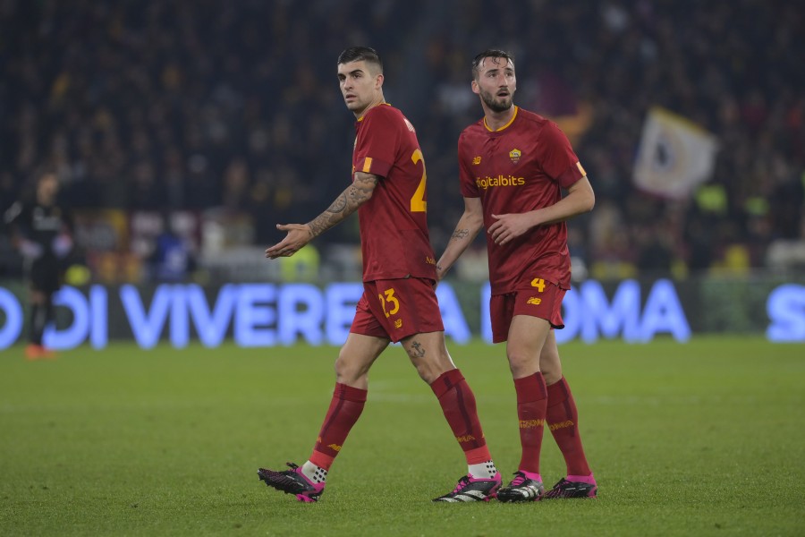 Cristante e Mancini in campo contro la Cremonese