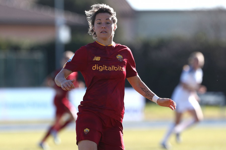 Valentina Giacinti, attaccante della Roma Femminile, durante una partita