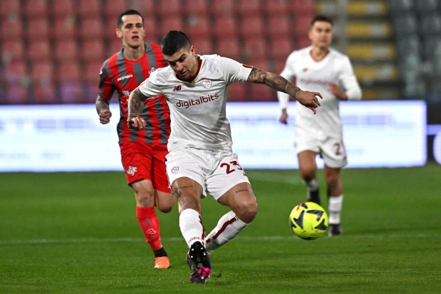 Mancini durante Cremonese-Roma