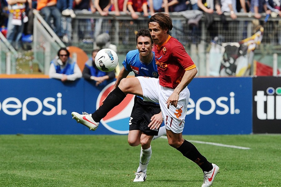 Taddei in campo contro l'Atalanta
