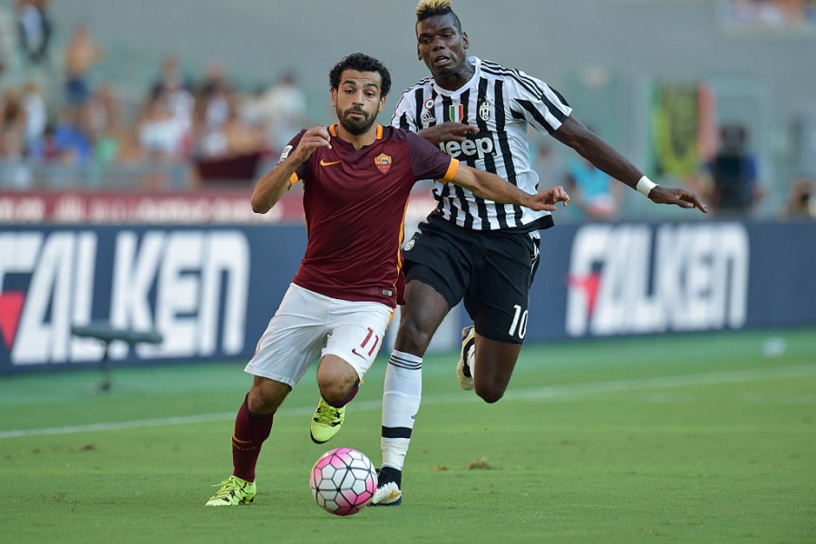 Paul Pogba a duello con Salah (Getty Images)