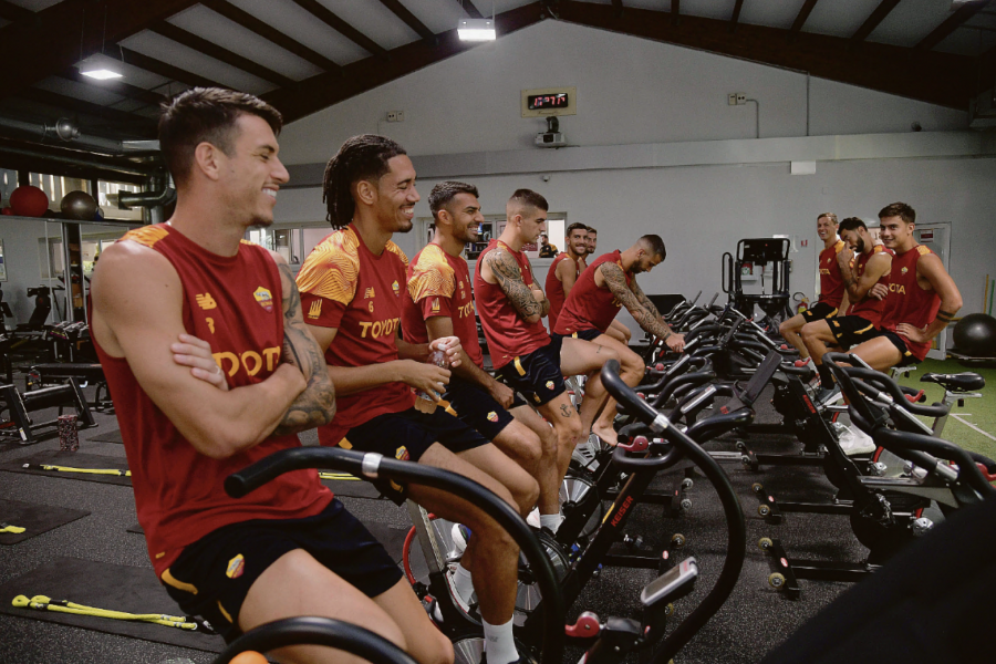 I giallorossi a Trigoria si allenano in palestra