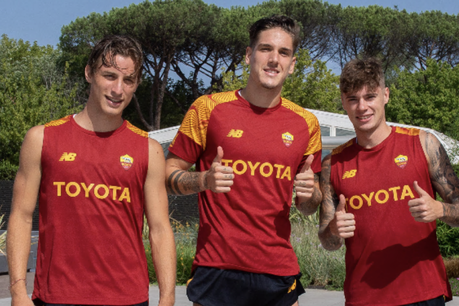 Bove, Zaniolo e Zalewski a Trigoria