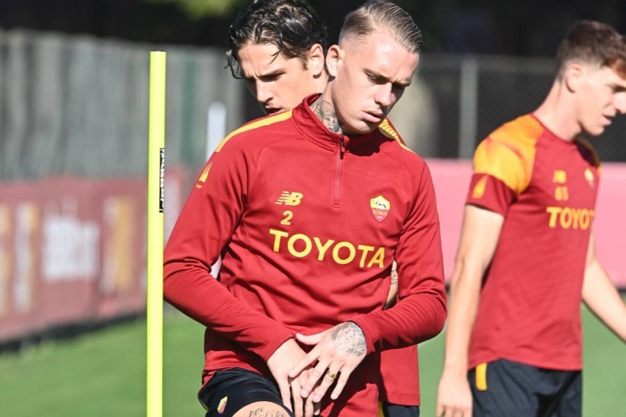 Karsdorp in allenamento a Trigoria