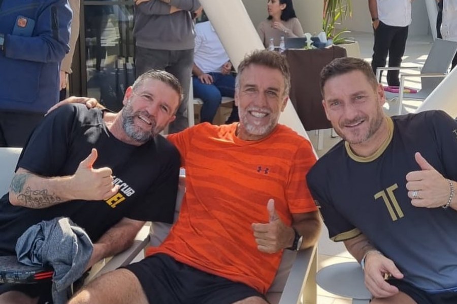 Totti, Candela e Batistuta insieme per assistere ad Argentina-Croazia