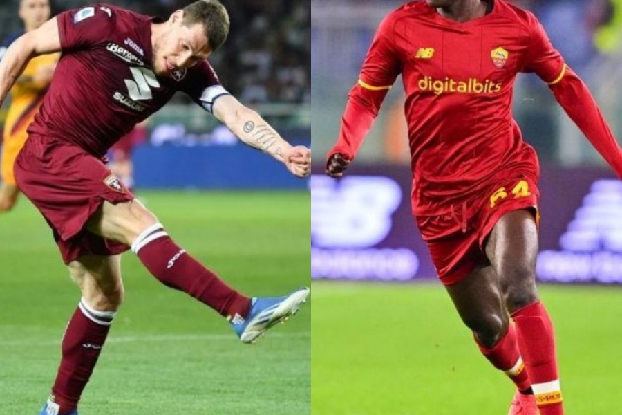 Belotti con la maglia del Torino e Felix con la maglia della Roma