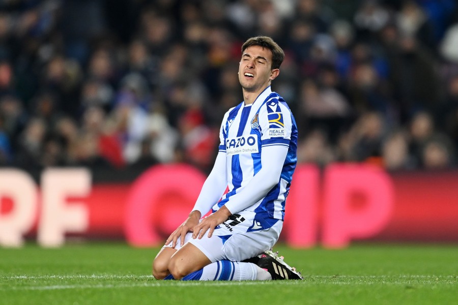 Martin Zubimendi durante una partita della Real Sociedad