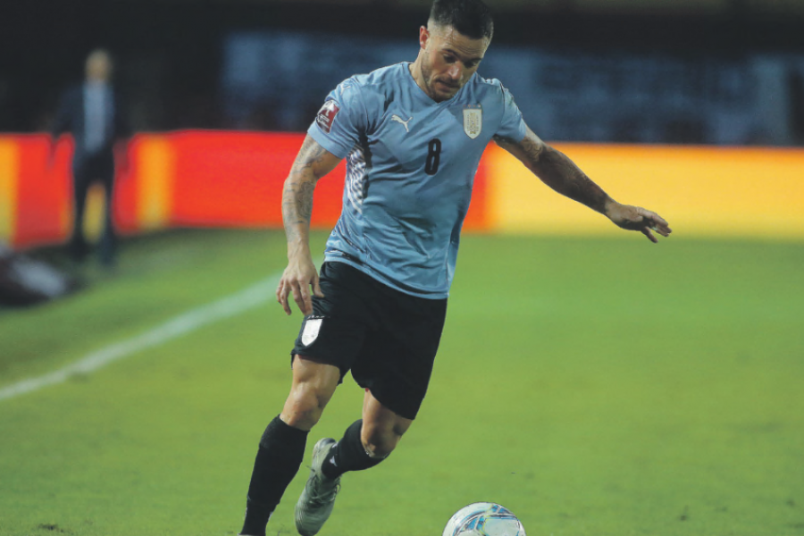 Nandez con la maglia dell'Uruguay