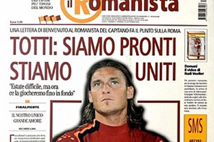 La prima pagina del Romanista, 10 settembre 2004