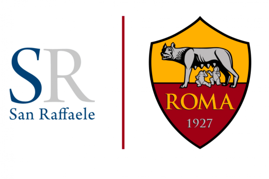 I loghi del Gruppo San Raffaele e della As Roma