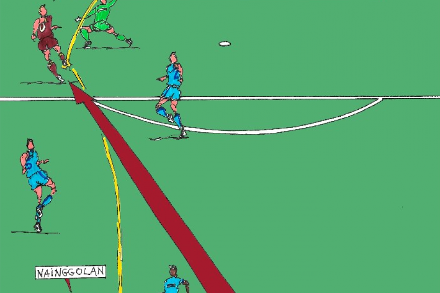 Il gol di Totti al City: disegno di La Scorza