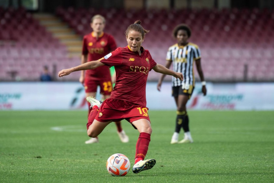 Manuela Giugliano durante la finale di Coppa Italia