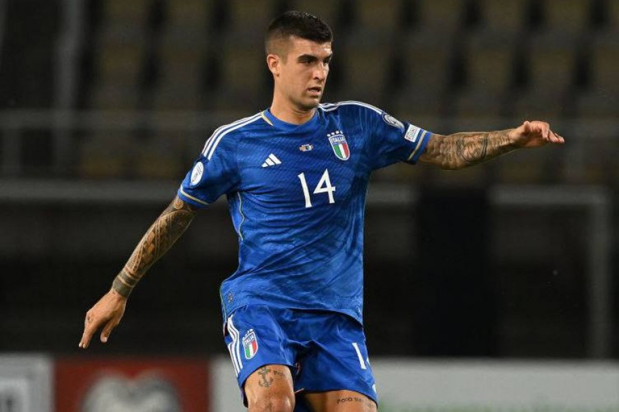 Mancini in campo con la maglia della Nazionale