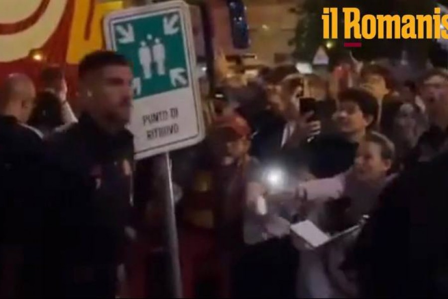 L'accoglienza dei tifosi della Roma