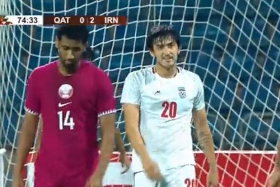 Il gol di Azmoun contro il Qatar