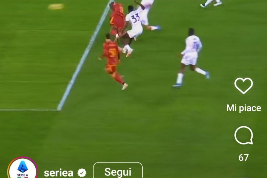 Screen Lega Serie A reel gol Roma-Fiorentina 