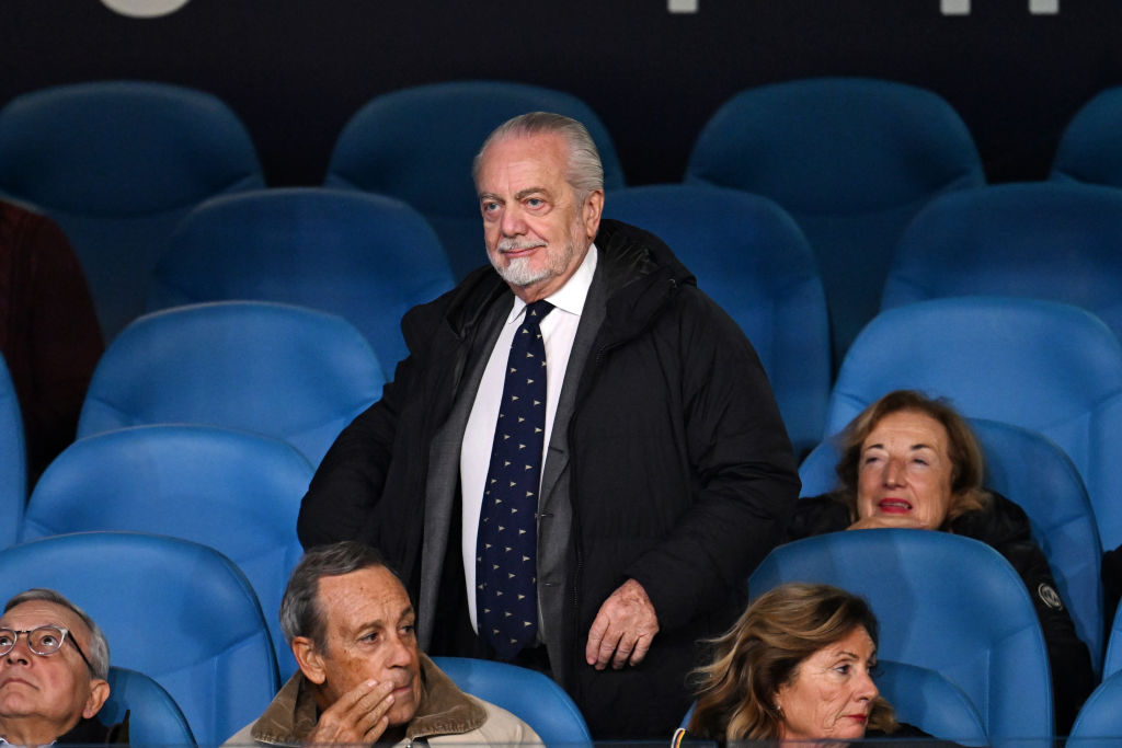 De Laurentiis durante una partita del Napoli