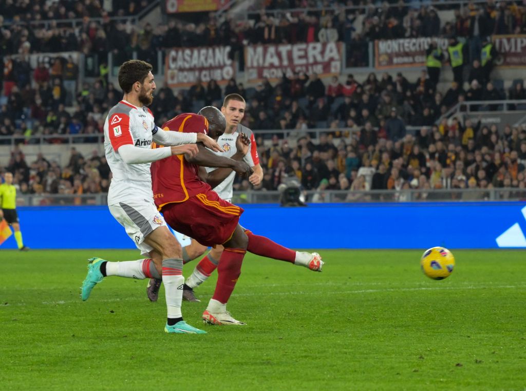 Lukaku al momento del gol contro la Cremonese