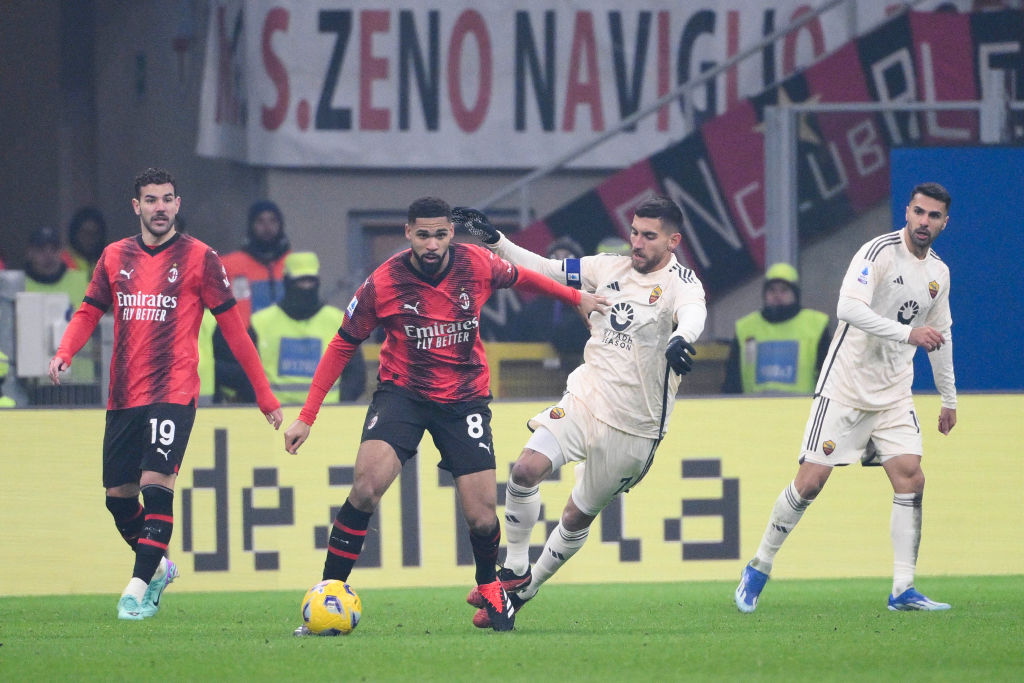 Pellegrini in azione durante Milan-Roma