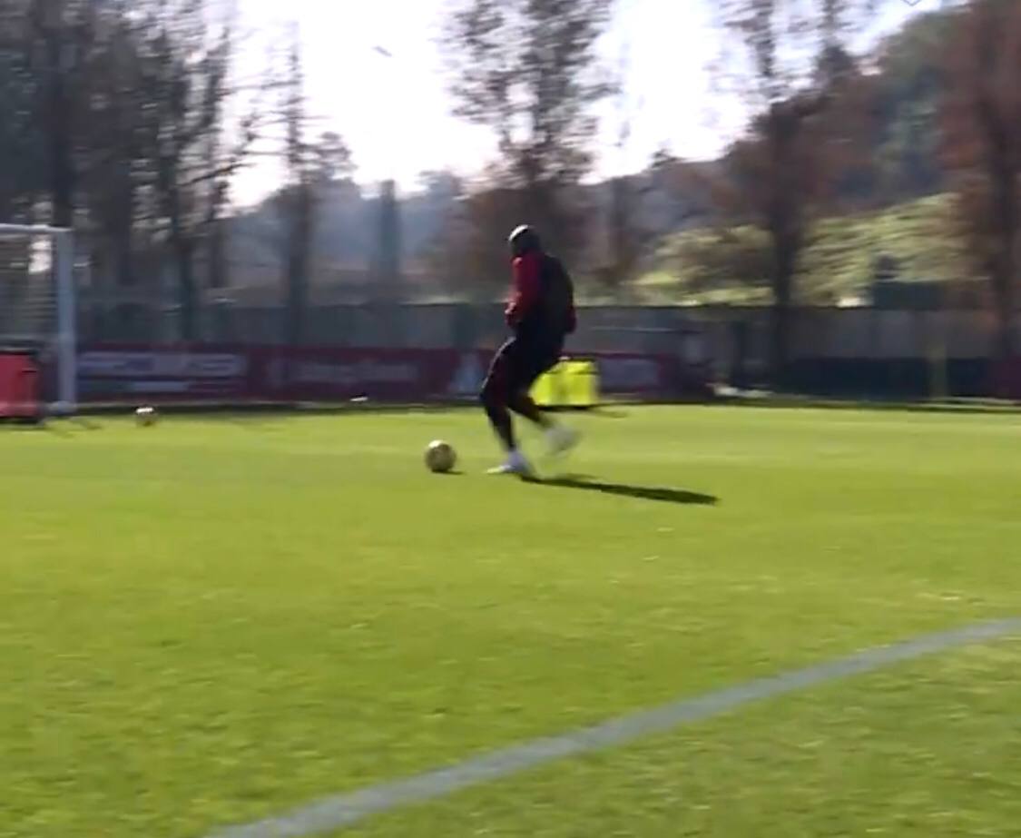 Lukaku durante l'allenamento