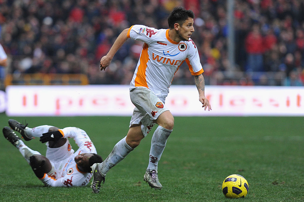 Leandro Greco in campo con la Roma