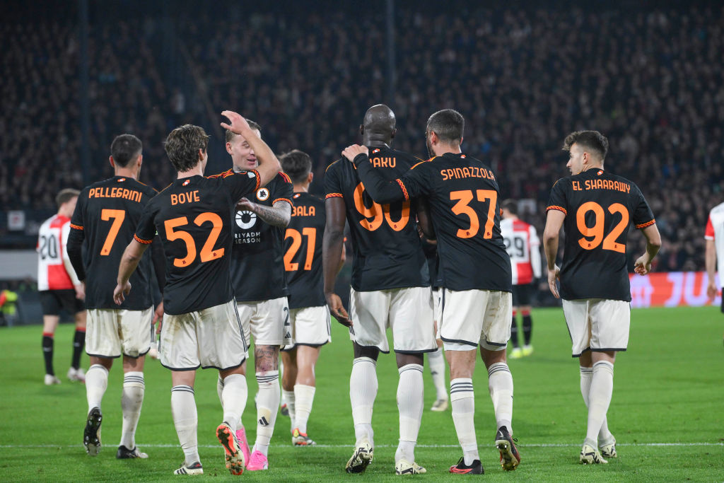 La squadra esulta dopo il gol di Lukaku contro il Feyenoord