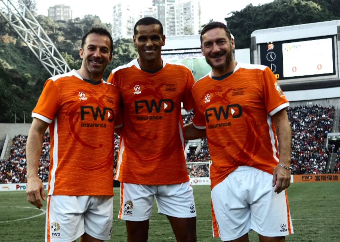 Rivaldo insieme a Totti e Del Piero