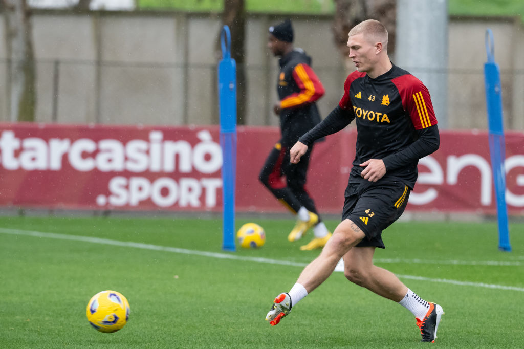 Kristensen durante un allenamento della Roma