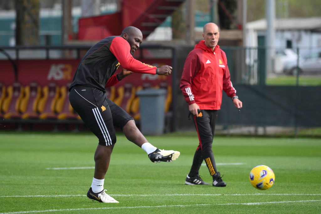 Lukaku ieri a Trigoria