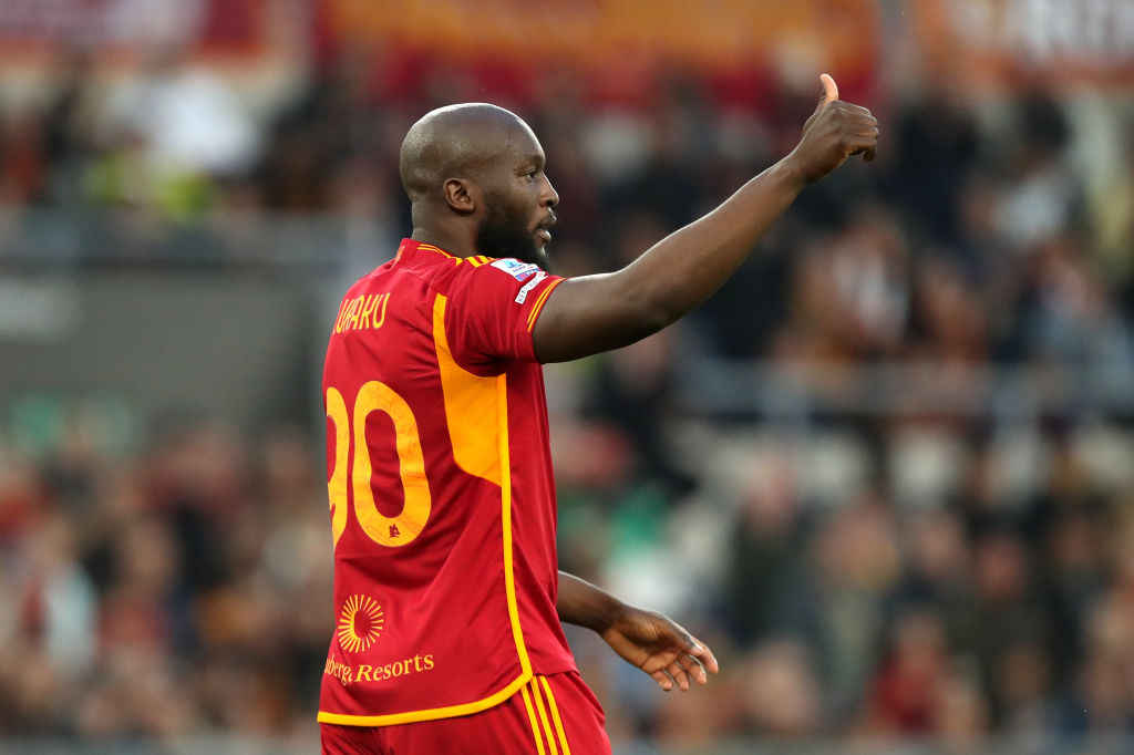 Romelu Lukaku in campo con la Roma