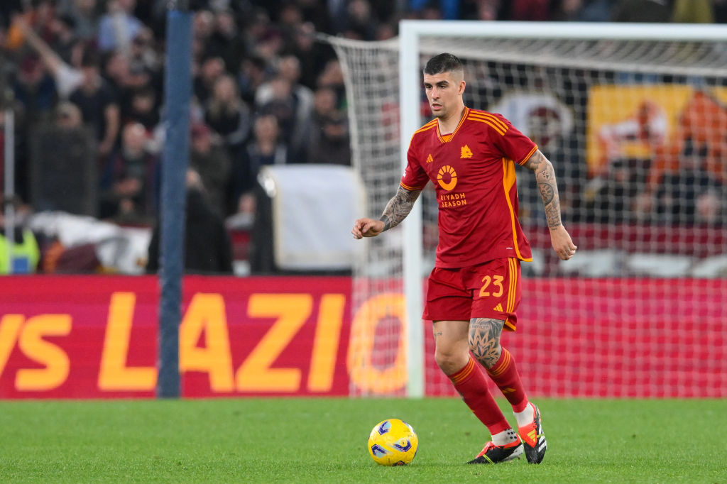 Mancini in campo con la Roma