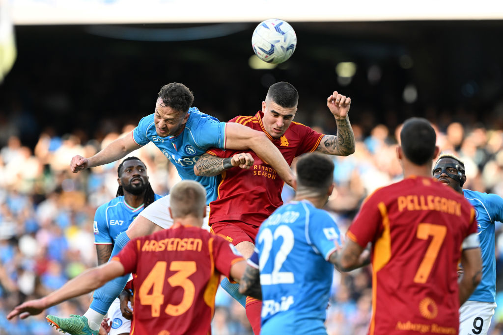 Mancini durante Napoli-Roma