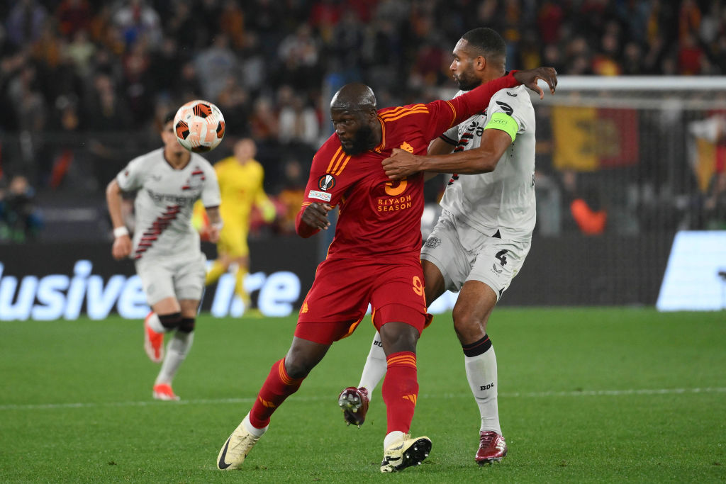 Romelu Lukaku in azione contro il Bayer Leverkusen