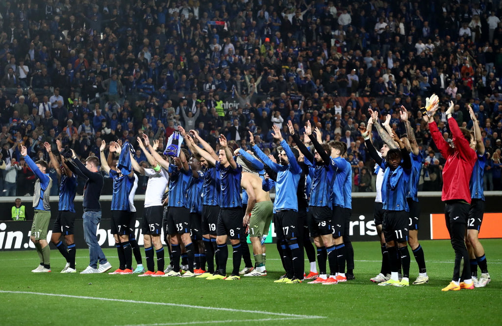 L'Atalanta sotto la propria Curva al Gewiss Stadium