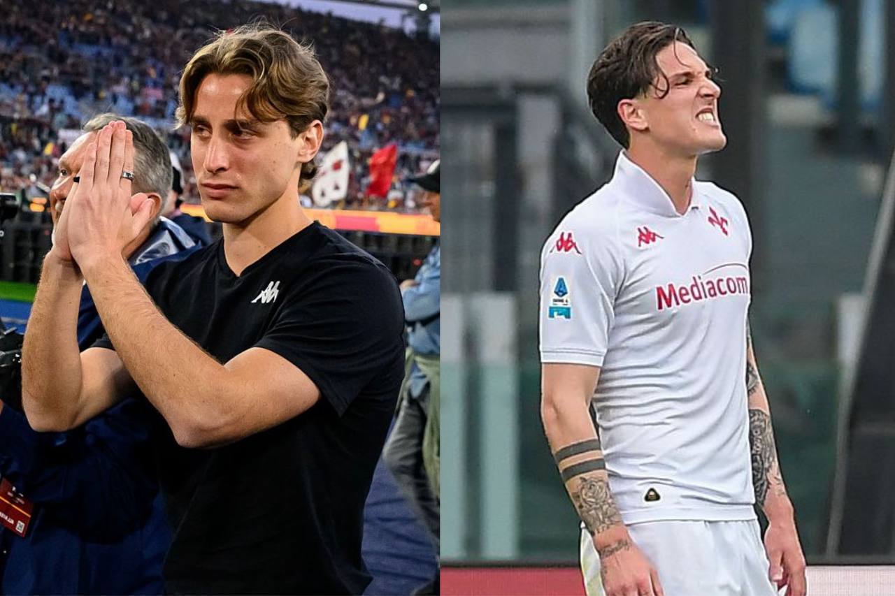 Edoardo Bove e Nicolò Zaniolo all'Olimpico dopo Roma-Fiorentina