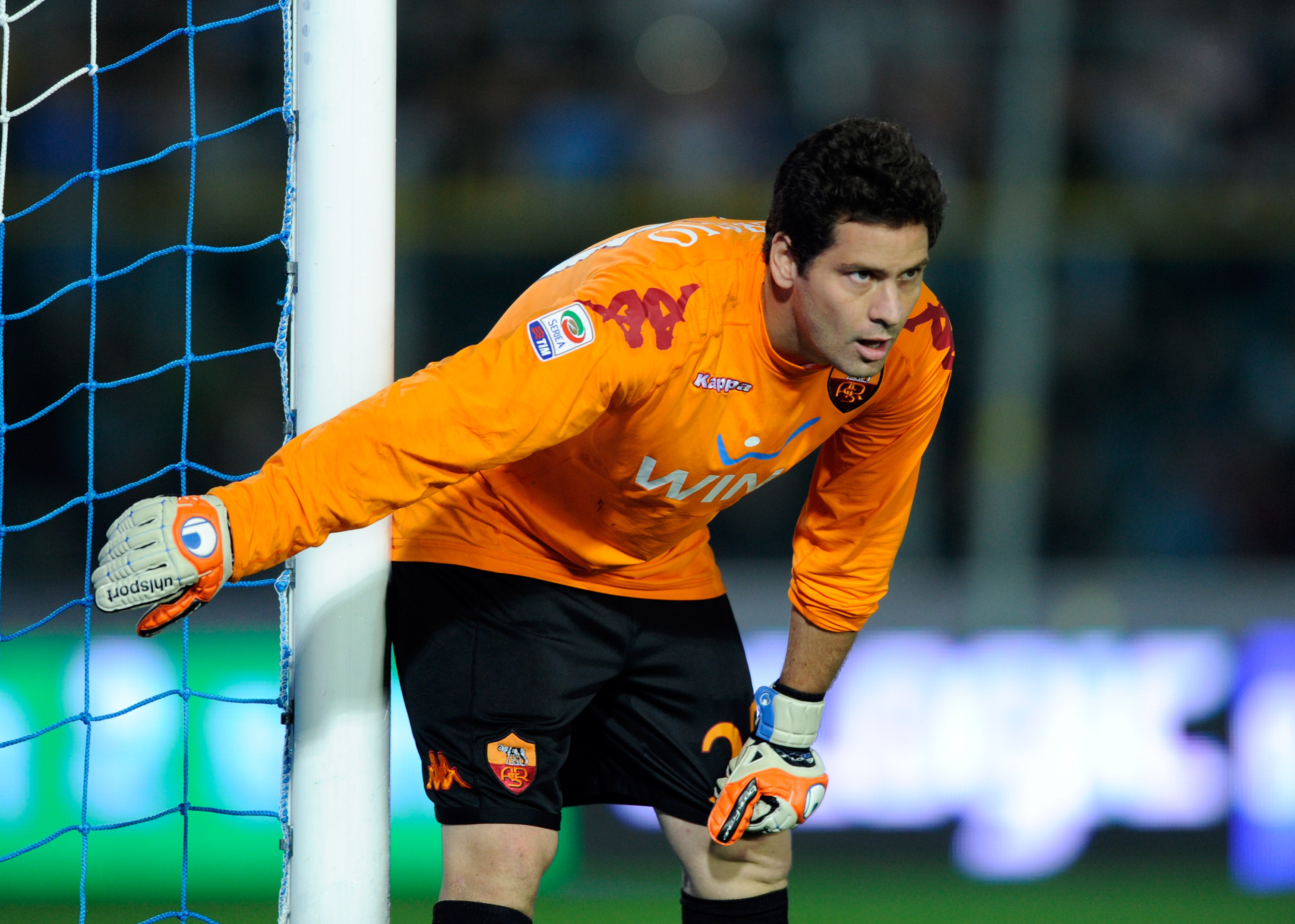 Julio Sergio con la maglia della Roma nel 2010