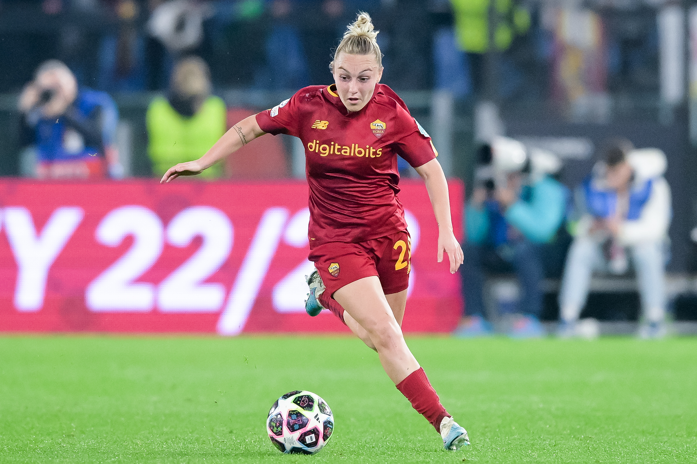 Giada Greggi durante una partita della Roma