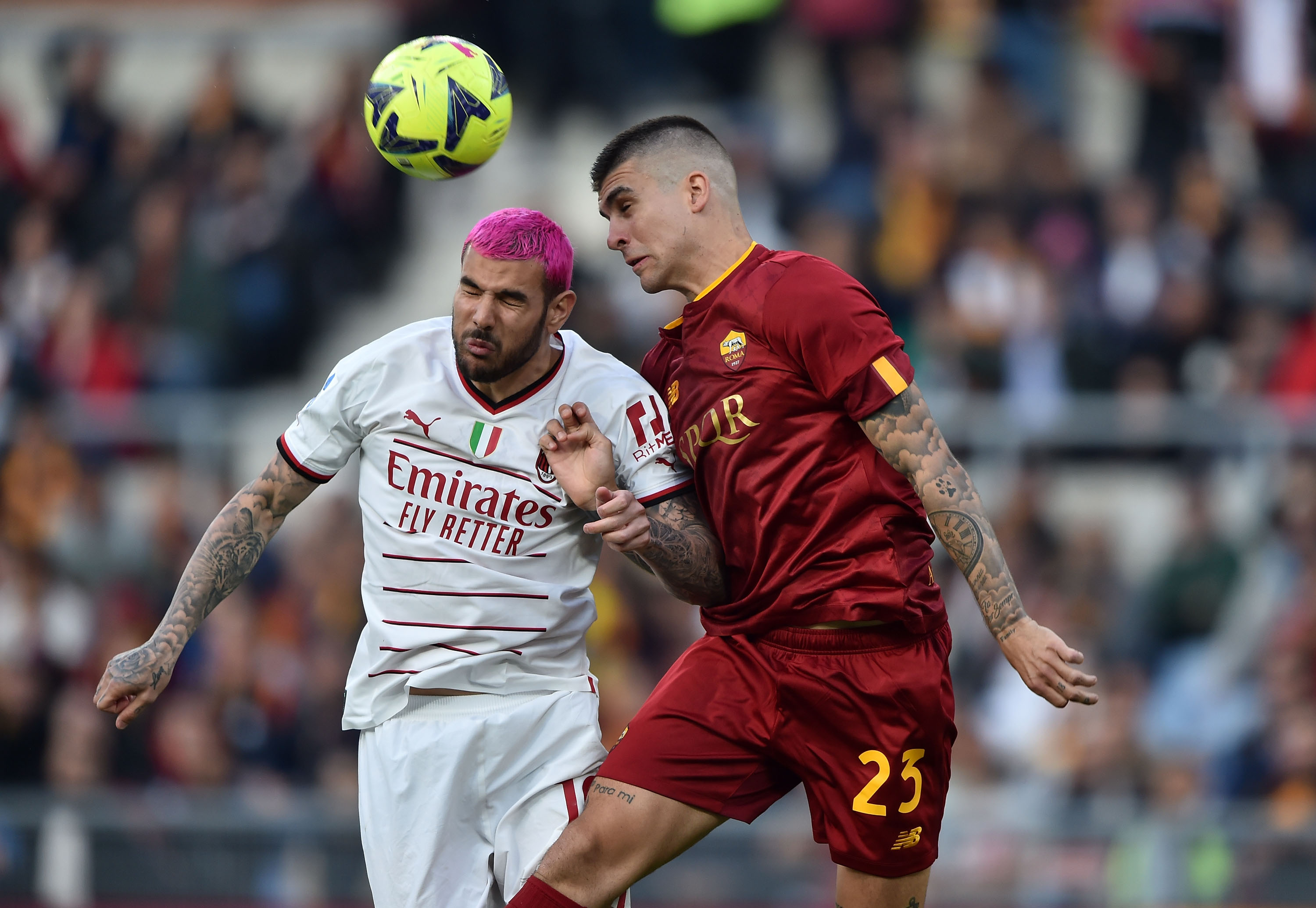 Gianluca Mancini in campo contro il Milan