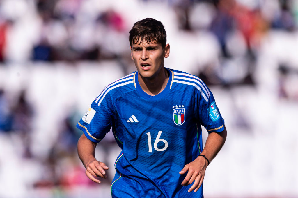 Giacomo Faticanti in campo con la maglia dell'Italia Under 20