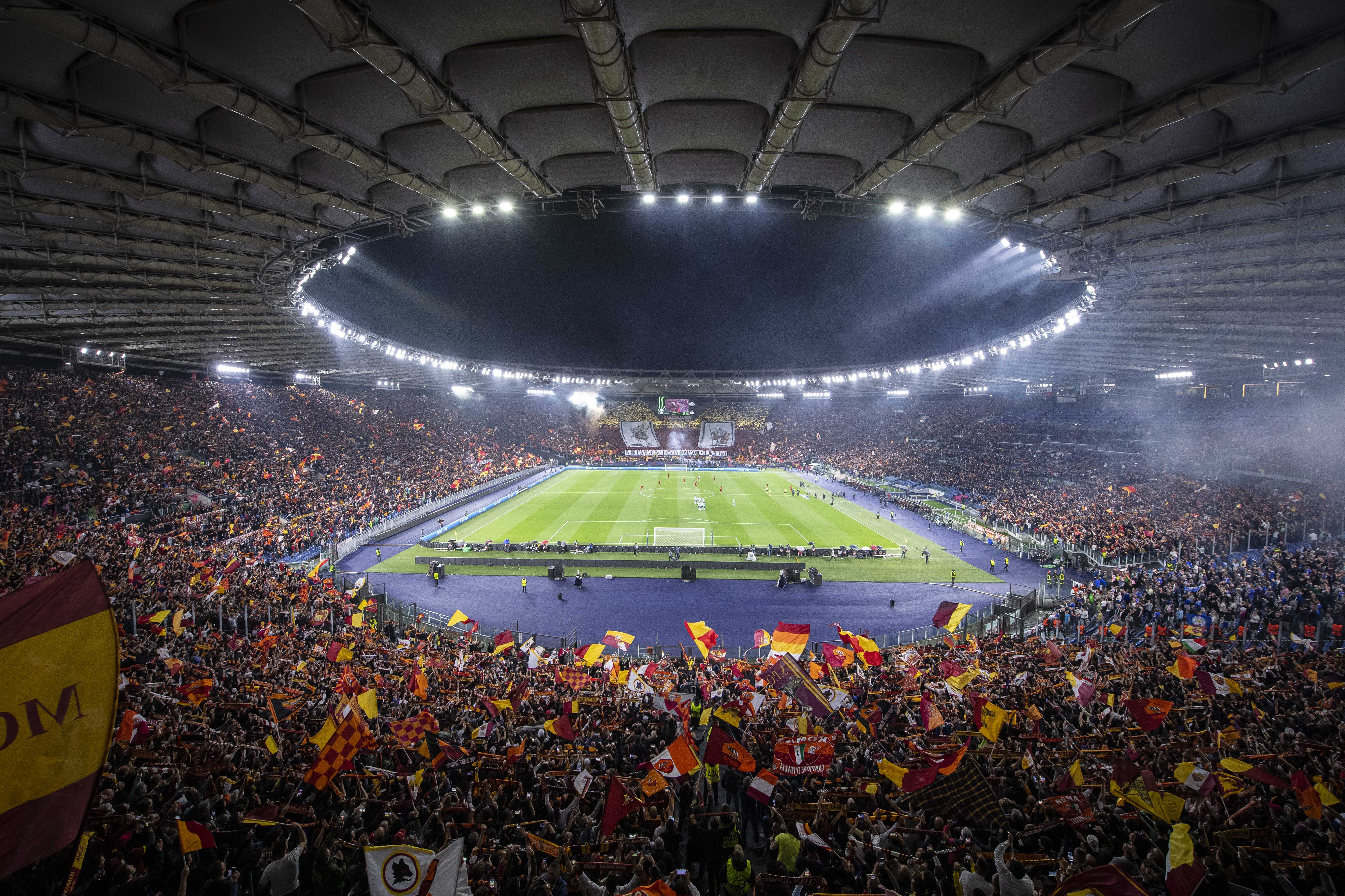 Lo Stadio Olimpico durante Roma-Leicester