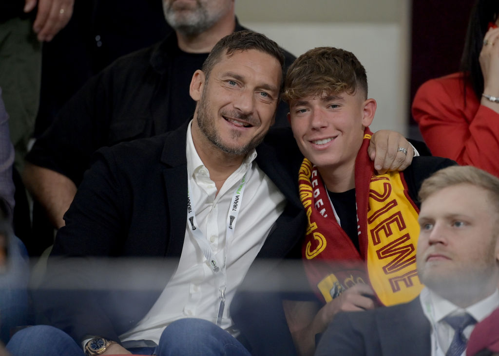 Cristian e Francesco Totti allo Stadio Olimpico