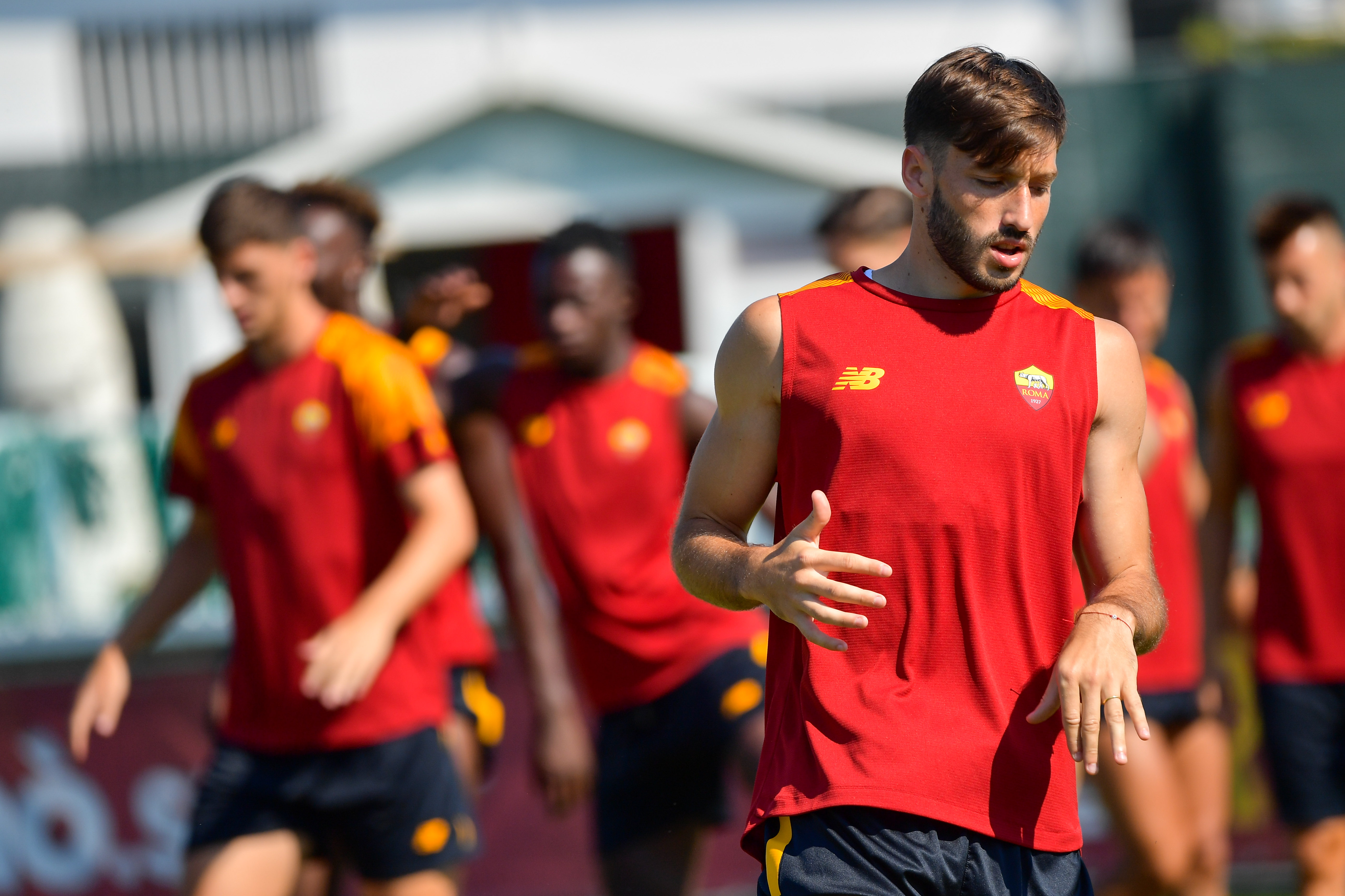 Viña a Trigoria durante una sessione di allenamento