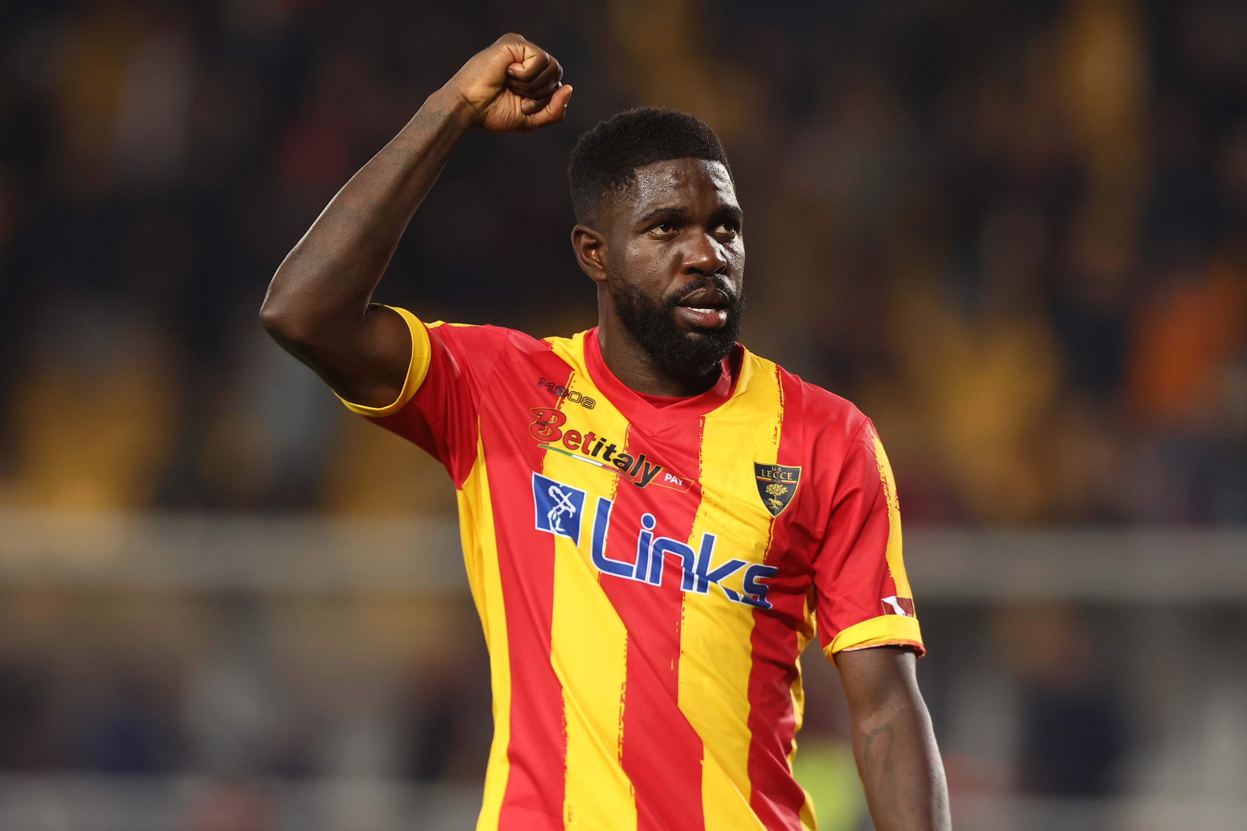 Samuel Umtiti in azione con la maglia della Roma