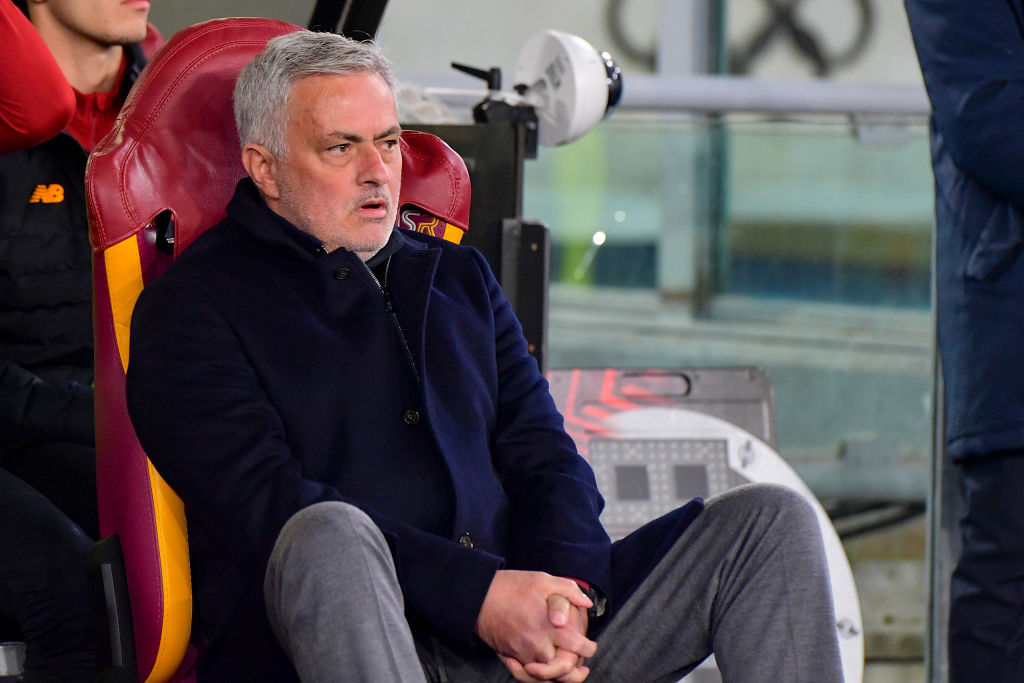 José Mourinho durante una partita della Roma