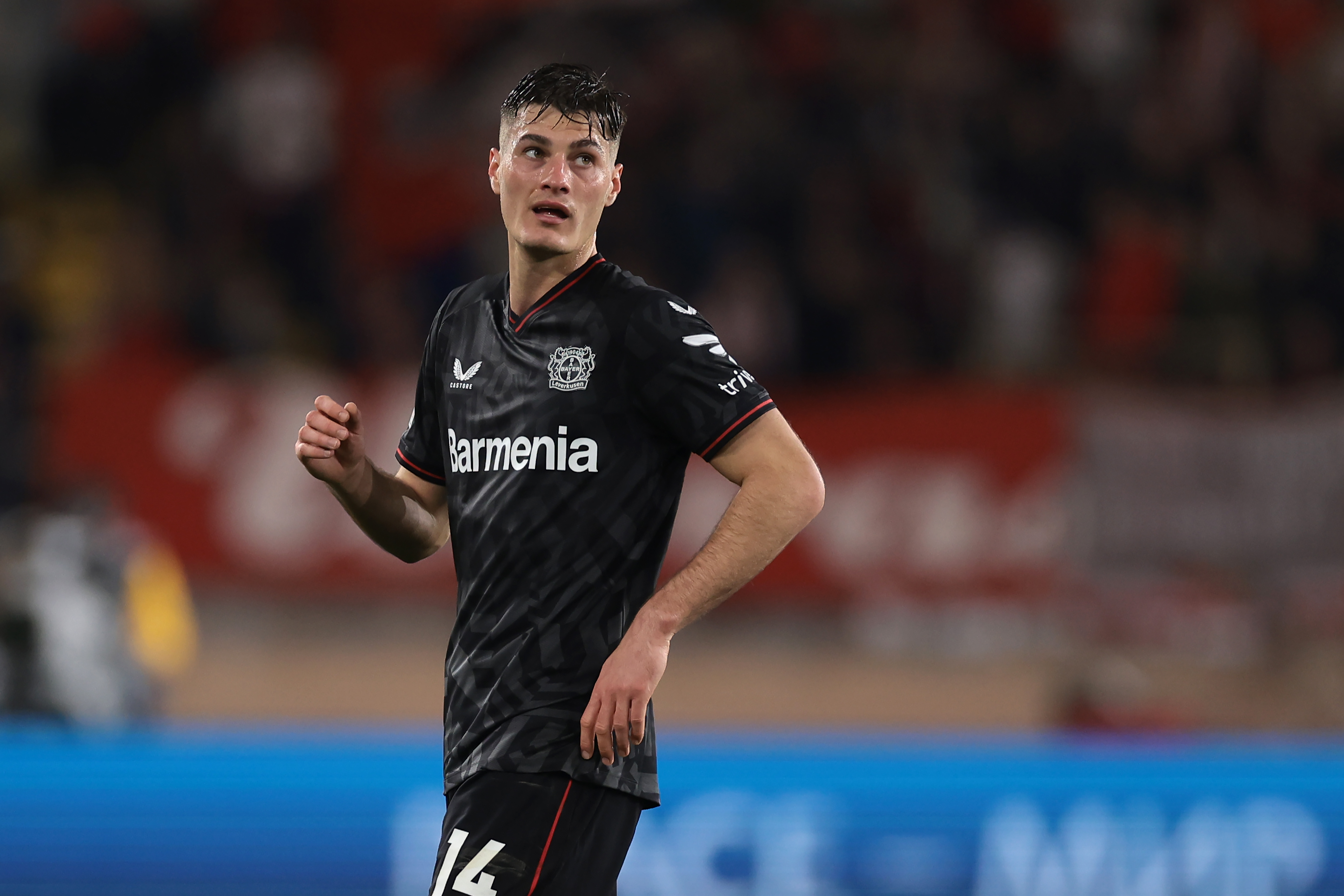 Patrik Schick in campo con il Bayer Leverkusen