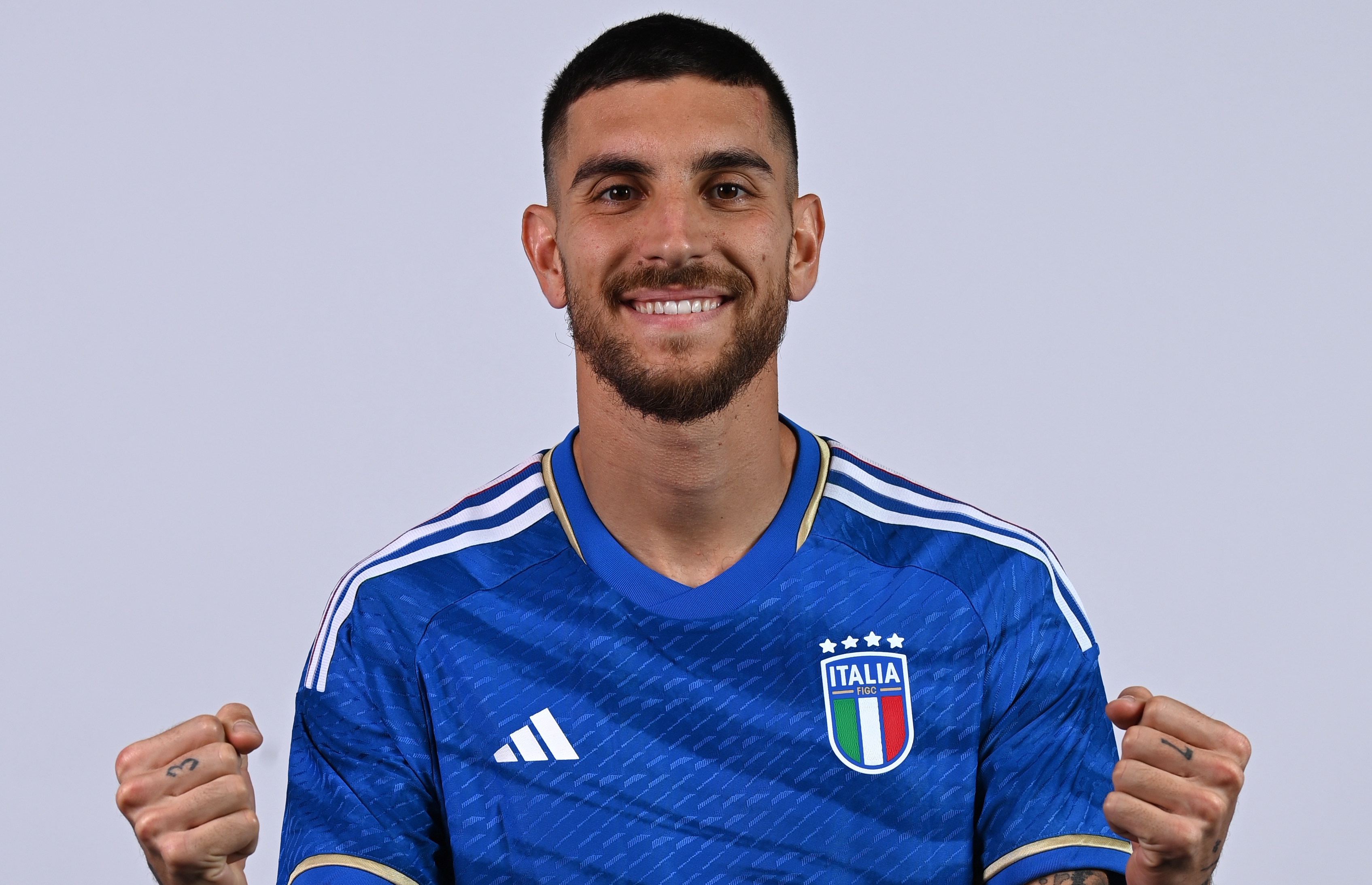 Lorenzo Pellegrini durante una conferenza stampa