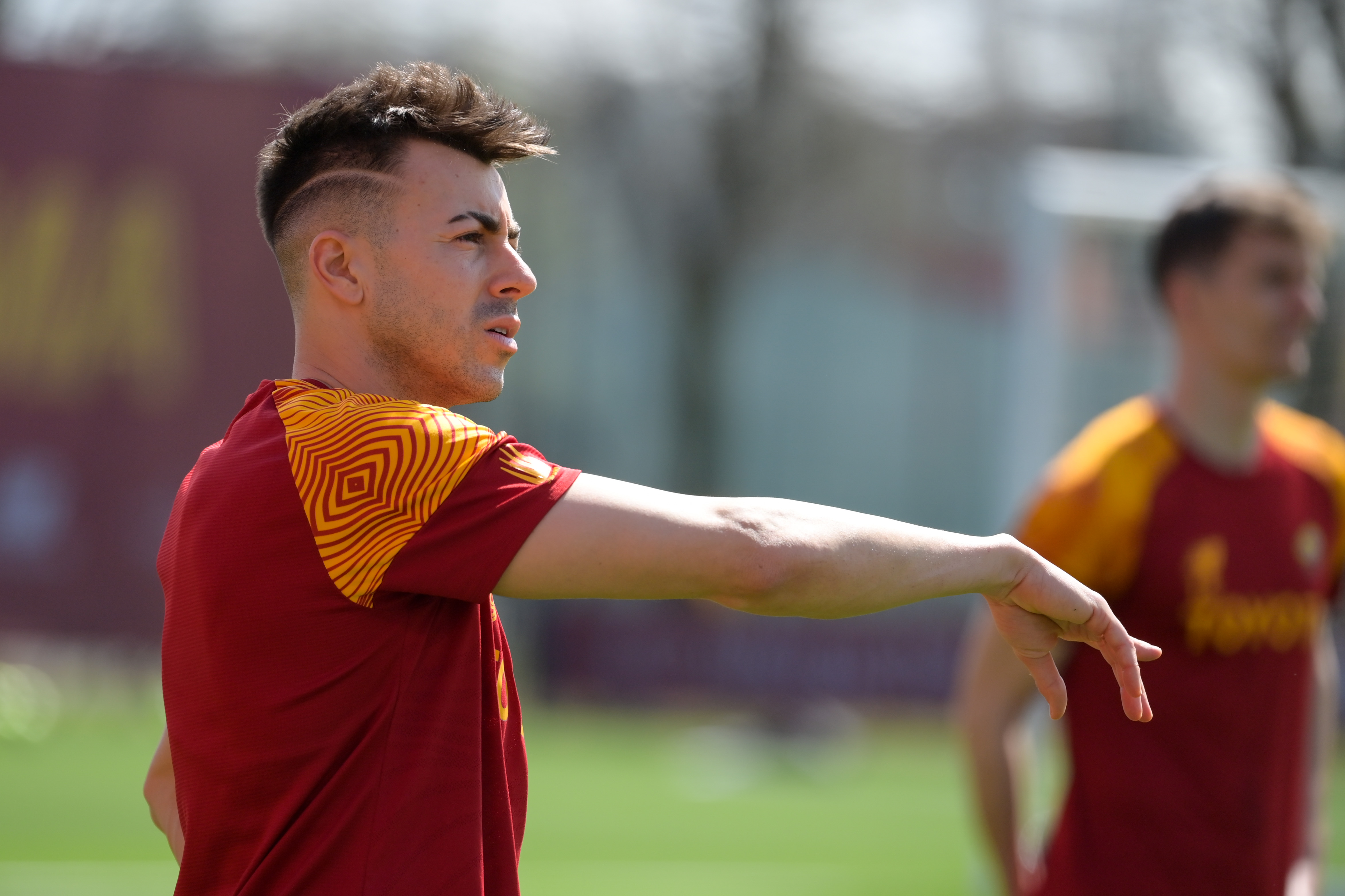 El Shaarawy durante una seduta di allenameno a Trigoria