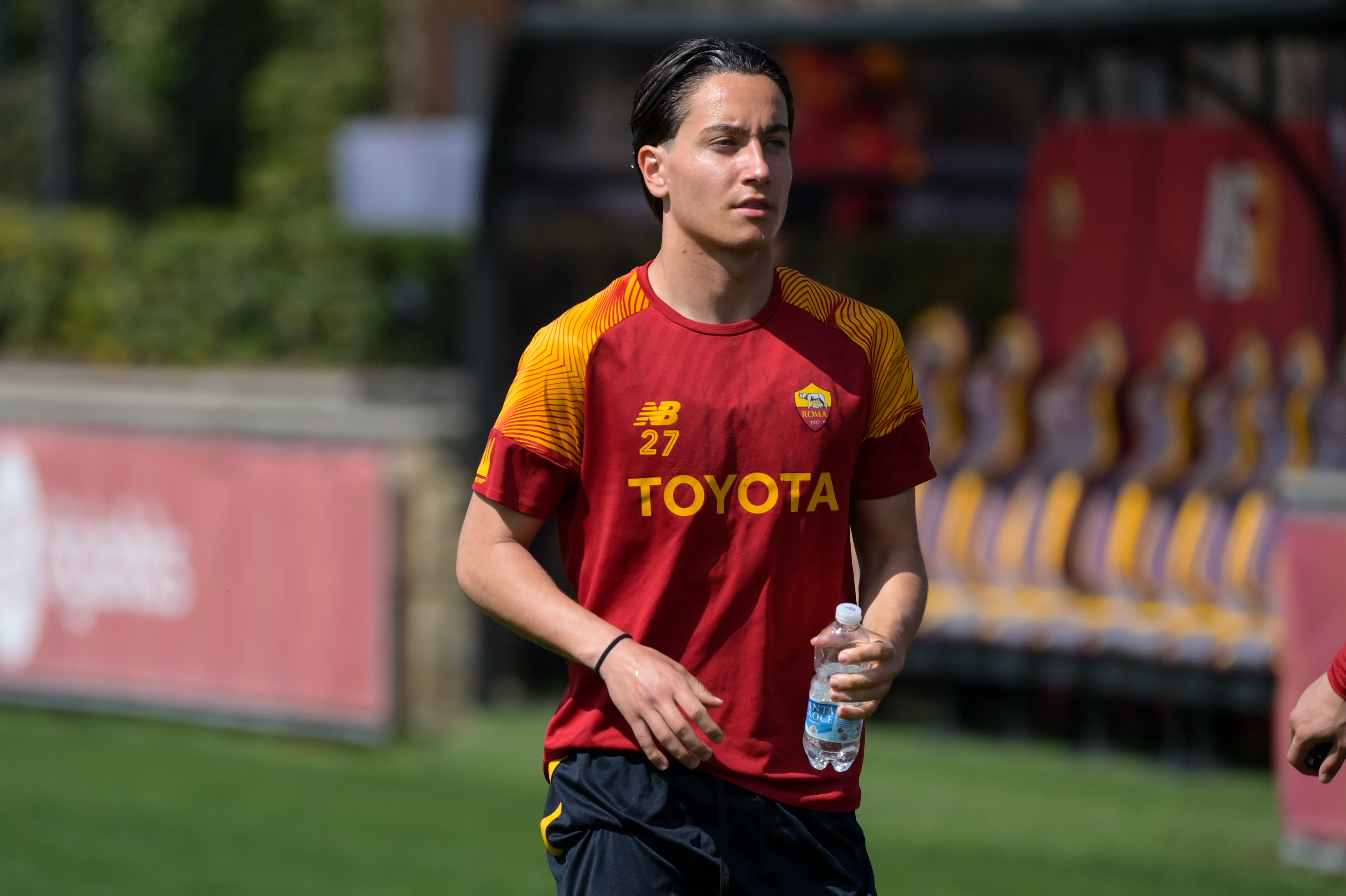 Falasca durante un allenamento della Roma Primavera