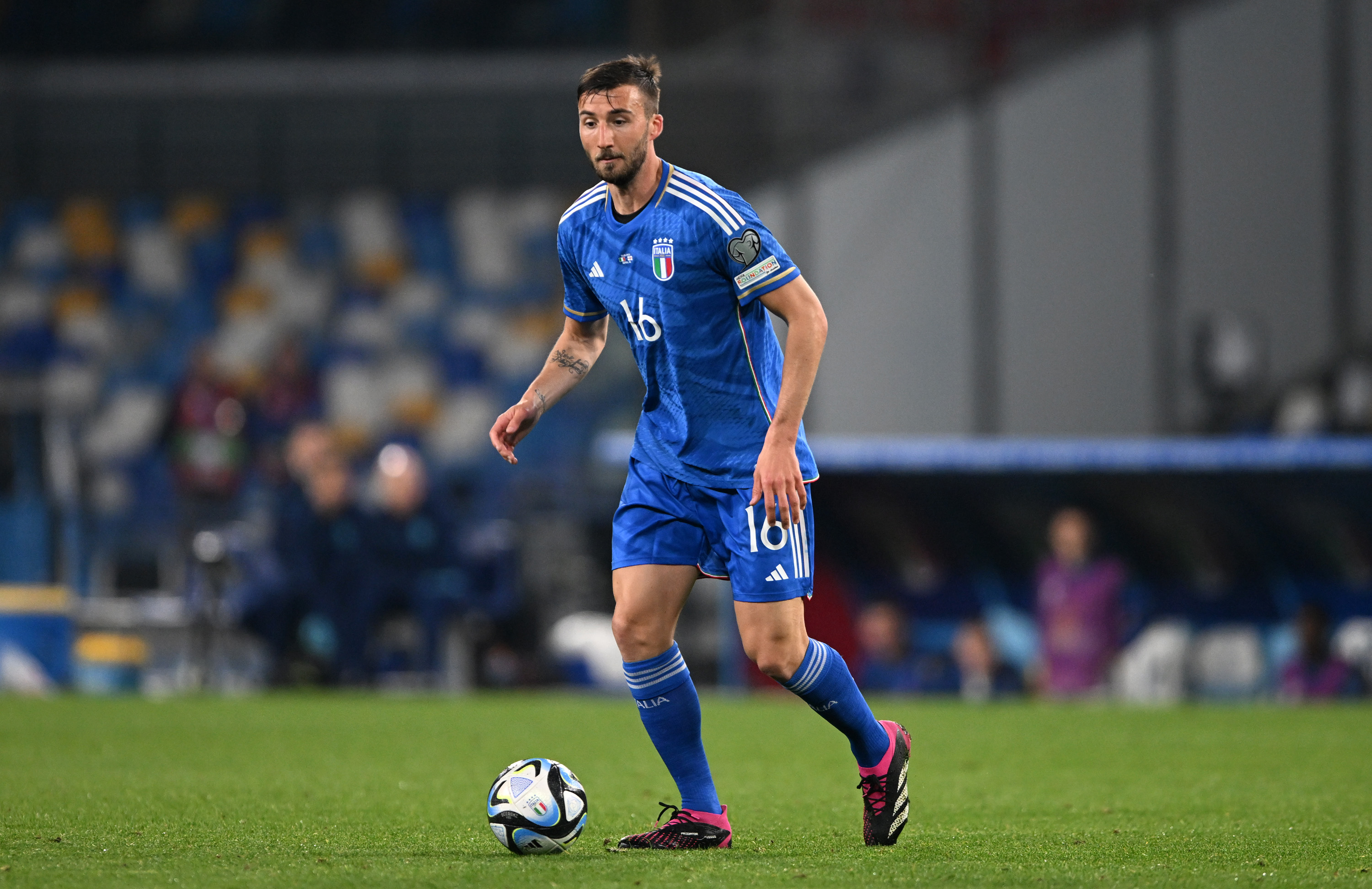 Bryan Cristante durante una partita dell'Italia