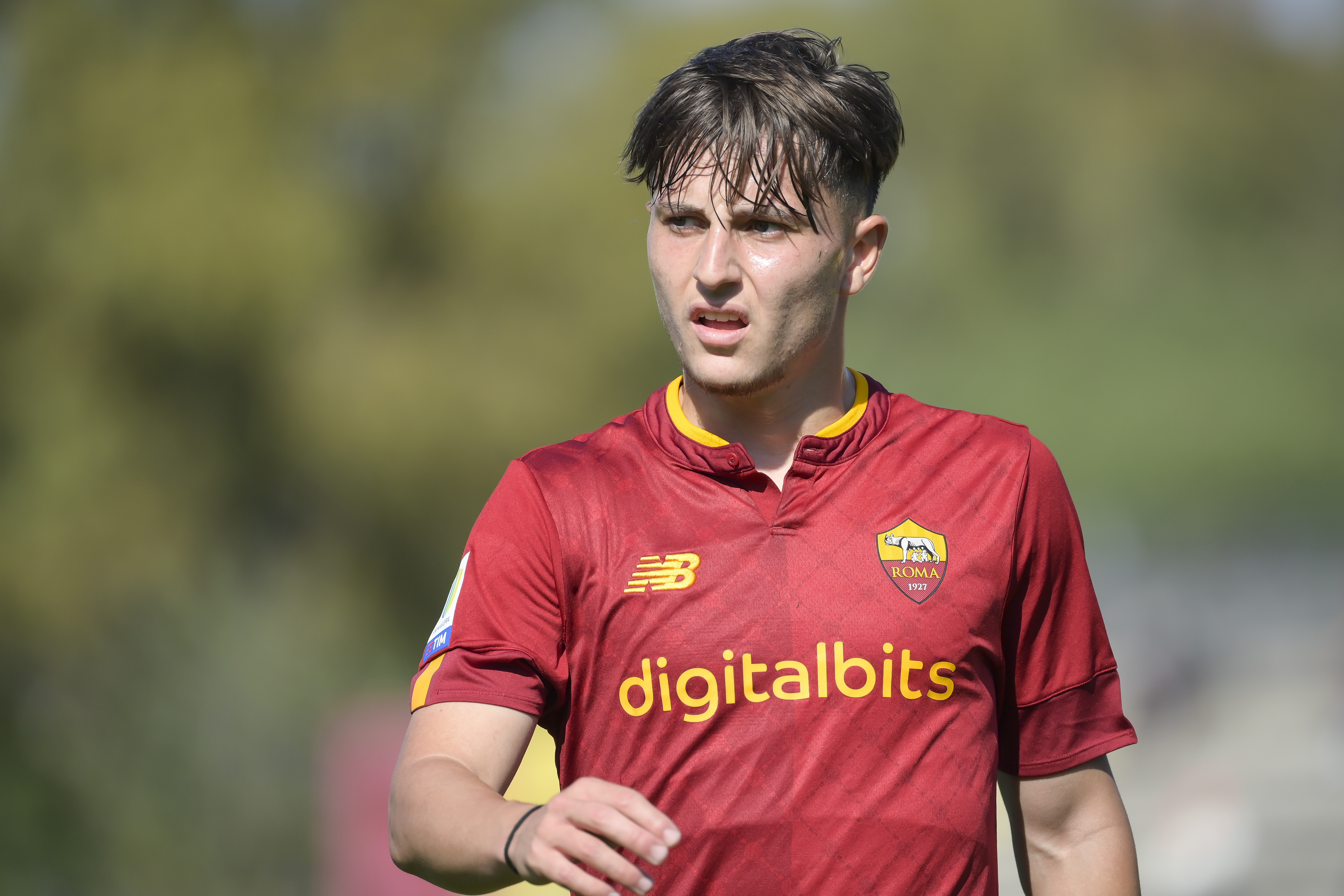 Claudio Cassano durante una partita della Roma Primavera